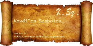 Kovács Szabolcs névjegykártya
